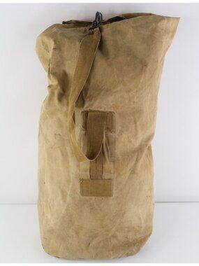 Vintage 40s USGI WWII World War II Distressed Top Loader Duffel Bag Canvas USA